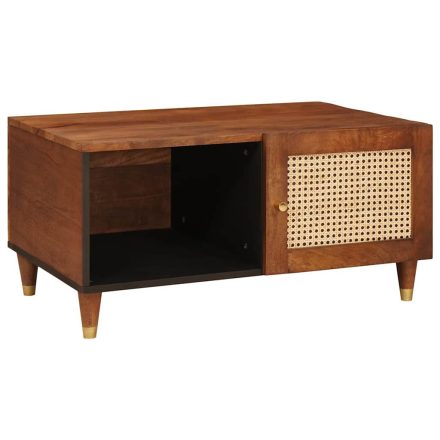 vidaXL Dohányzóasztalok Barna 80 x 50 x 40 cm Kanna és tömör mango fa