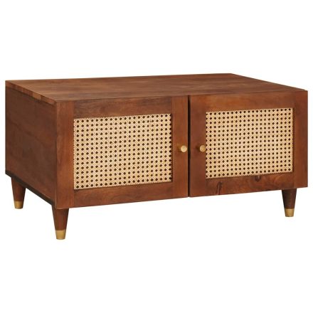 vidaXL Dohányzóasztalok Barna 80 x 50 x 40 cm Kanna és tömör mango fa