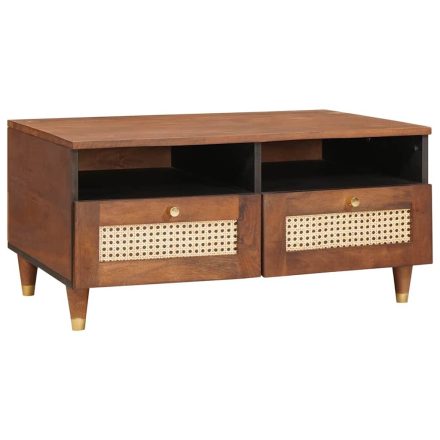 vidaXL Dohányzóasztalok Barna 80 x 54 x 40 cm Kanna és tömör mango fa