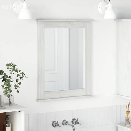 vidaXL Tükör tükörrel Fehér 55.5 x 5 x 70 cm Tömör fenyőfa