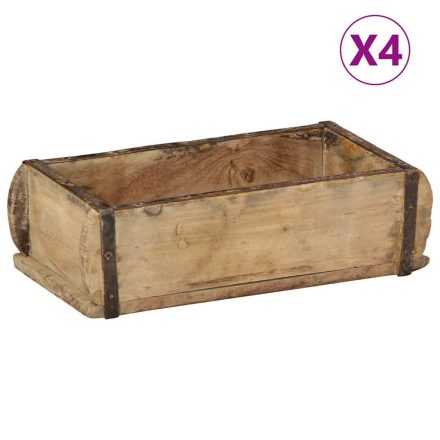 vidaXL 4 db tálca 30x15x9 cm tömör újrahasznosított fa