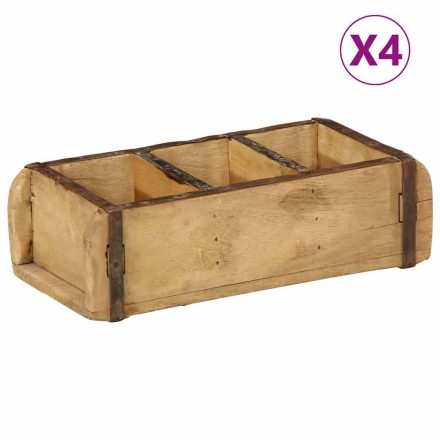 vidaXL Tálcák 4 db 30x14x9 cm Szilárd Fa Újrahasznosított