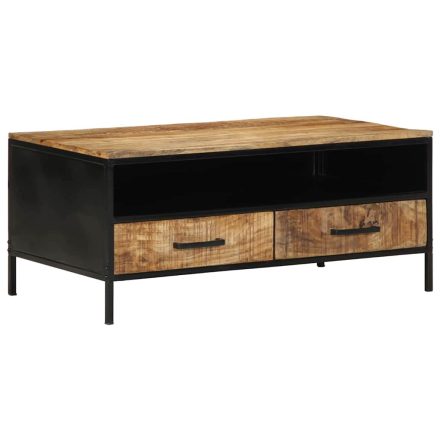 vidaXL Dohányzóasztal with Drawer Barna 90 x 50 x 40 cm Tömör mangófa