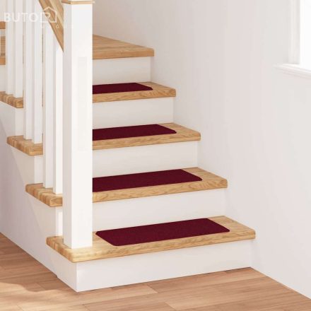 vidaXL Lépcsőszőnyegek Latex Háttal Bordeaux 25x60 cm