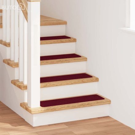 vidaXL Lépcsőszőnyegek Latex Háttal Bordeaux 20x75 cm
