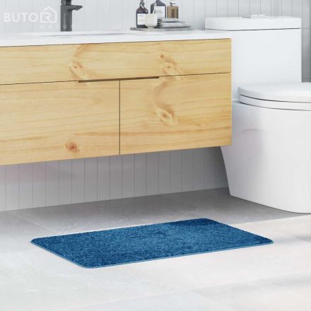vidaXL Fürdőszobai szőnyeg Négyszögletes Kék 50x80 cm Poliészter Csúszásmentes