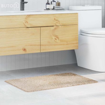 vidaXL Fürdőszőnyeg Négyszögletes Krém 60x90 cm Poliészter Csúszásmentes