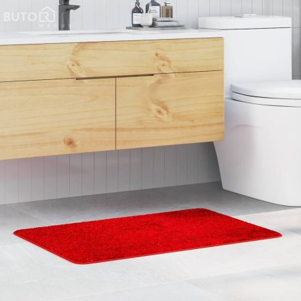 vidaXL Fürdőszobai szőnyeg téglalap alakú piros 60x90 cm poliészter csúszásmentes