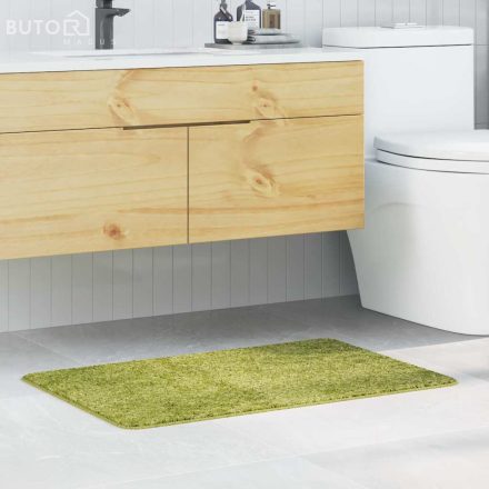 vidaXL Fürdőszobai Szőnyeg Téglalap Zöld 60x90 cm Poliészter Csúszásmentes