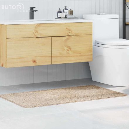 vidaXL Fürdőszobai Szőnyeg Négyszögletes Krém 70x120 cm Poliészter Csúszásmentes