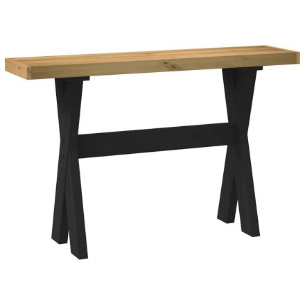 vidaXL konzolasztal NOAIN X alakú lábak 120x30x75 cm tömör fa fenyőfa