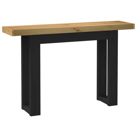 vidaXL konzolasztal NOAIN U alakú lábak 120x30x75 cm tömör fa fenyőfa