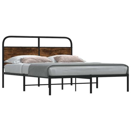 vidaXL ágykeret matrac nélkül 120x200 cm füstölt tölgy fűrészelt fa