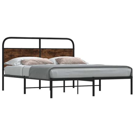 vidaXL ágykeret matrac nélkül 150x200 cm füstölt tölgy fűrészelt fa