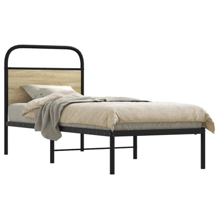 vidaXL ágykeret matrac nélkül 75x190 cm sonoma tölgyfa műfa