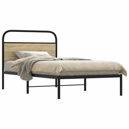 vidaXL ágykeret matrac nélkül 100x200 cm sonoma tölgyfa műfa