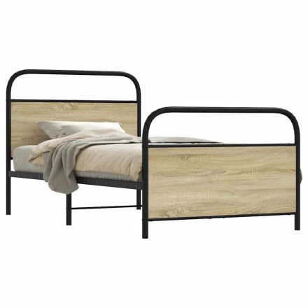 vidaXL ágykeret matrac nélkül 100x190 cm sonoma tölgyfa műfa