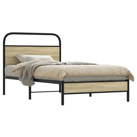 vidaXL ágykeret matrac nélkül 100x190 cm sonoma tölgyfa műfa