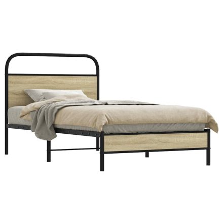 vidaXL ágykeret matrac nélkül 107x203 cm sonoma tölgyfa műfa