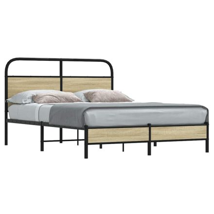vidaXL ágykeret matrac nélkül 140x190 cm sonoma tölgyfa műfa