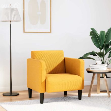 vidaXL világossárga kordbársony szövet kanapészék karfás szék 54 cm