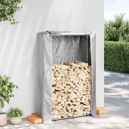 vidaXL Tűzifa állvány esővédővel 100x25x150 cm Horganyzott acél
