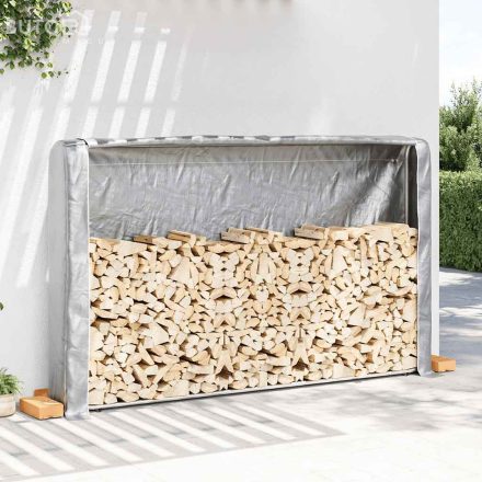 vidaXL tűzifa állvány esővédővel 250x25x150 cm Horganyzott acél