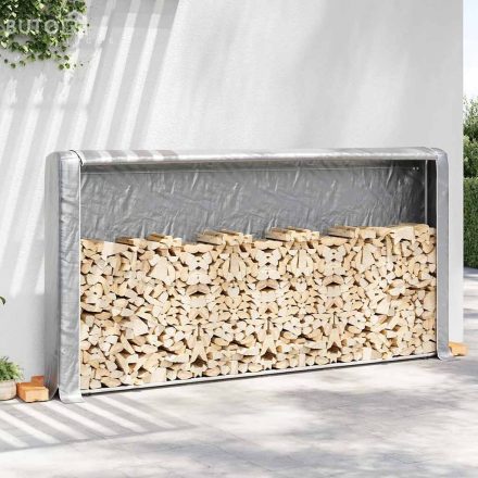 vidaXL Tűzifa állvány esővédővel 300x25x150 cm Horganyzott acél