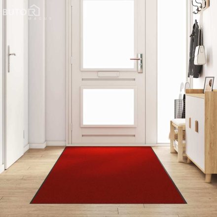 vidaXL Ajtószőnyeg Piros és Fekete 120 x 350 cm Poliamid és PVC