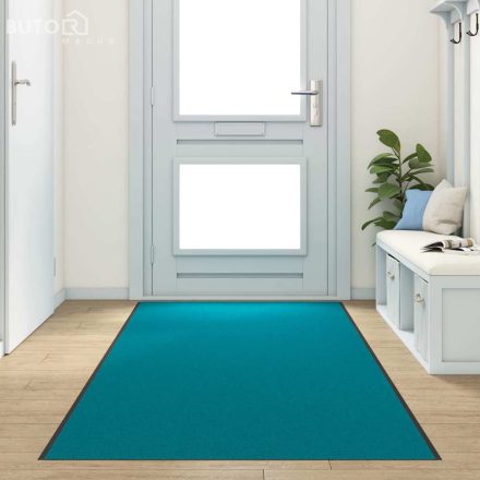 vidaXL Ajtószőnyeg Cián és Fekete 120 x 350 cm Poliamid és PVC