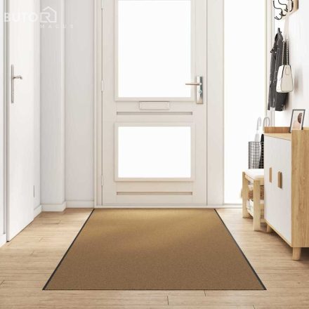 vidaXL Ajtószőnyeg Krém és fekete 120 x 350 cm Poliamid és PVC