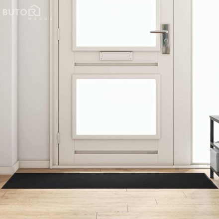 vidaXL Ajtószőnyeg Fekete 60 x 180 cm Polipropilén és vinil