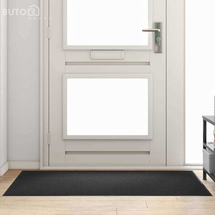 vidaXL Ajtószőnyeg Fekete 90 x 150 cm Polipropilén és vinil