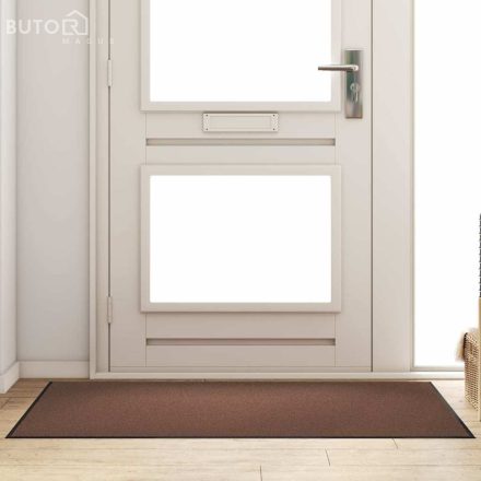 vidaXL Ajtószőnyeg Barna és fekete 90 x 150 cm Polipropilén és vinil