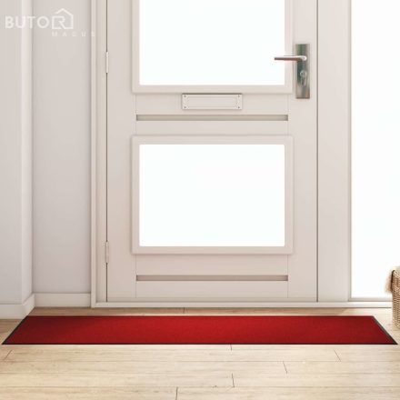 vidaXL Ajtószőnyeg Piros és Fekete 60 x 180 cm Polipropilén és vinil