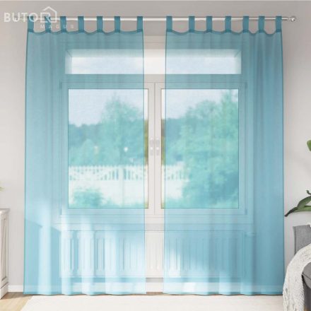 vidaXL 2 db türkizkék voile függönyök rúd zsebekkel
