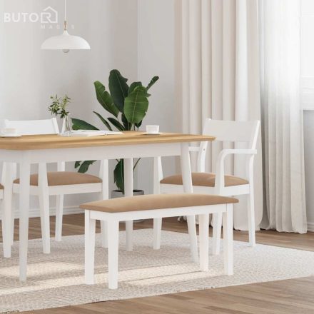 vidaXL fehér tömörfa gumiból pad 90 cm