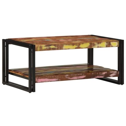 vidaXL dohányzóasztal többszínű 90x50x38cm tömörfa újrahasznosított fa