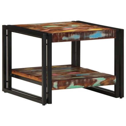 vidaXL többszínű tömör újrahasznosított fa dohányzóasztal 50x50x38 cm
