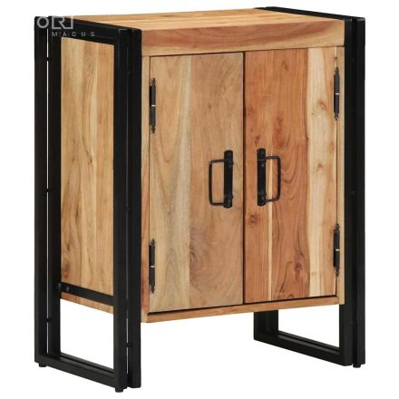 vidaXL Cipő Szekrény polcokkal Fekete 30 x 30 x 40 cm Tömör akácfa