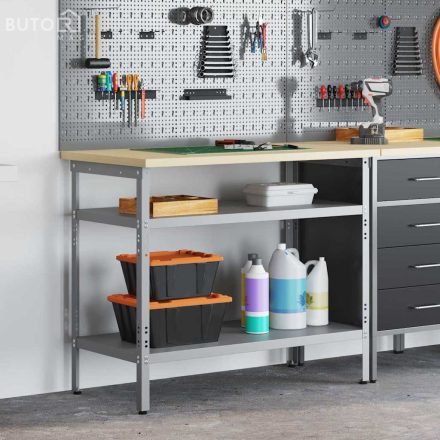 vidaXL Munkaasztal Szürke 100 x 55 x 85 cm Acél és mérnöki fa