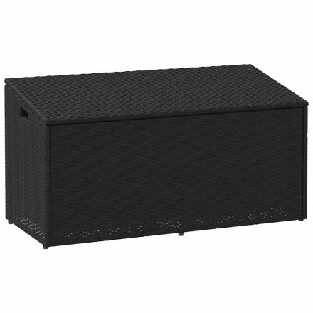 vidaXL fekete polyrattan kerti tárolóláda 110x50x58 cm