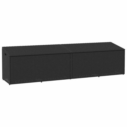 vidaXL fekete polyrattan kerti tárolóláda 220x50x58 cm