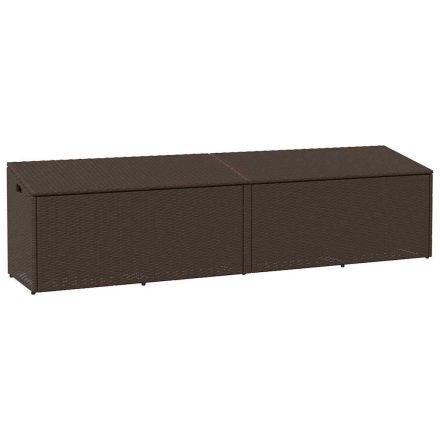 vidaXL barna polyrattan kerti tárolóláda 220x50x58 cm