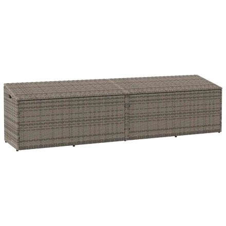 vidaXL szürke polyrattan kerti tárolóláda 220x50x58 cm