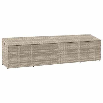 vidaXL világosszürke polyrattan kerti tárolóláda 220x50x58 cm