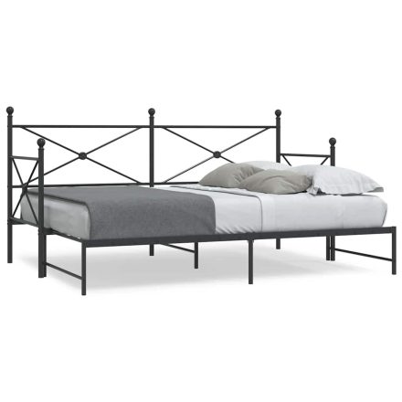 vidaXL fekete acél kihúzható kanapéágy matrac nélkül 75x190 cm