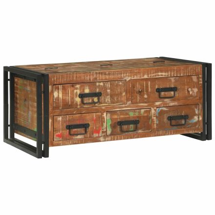 vidaXL Dohányzóasztal Barna 90 x 50 x 38 cm tömör újrahasznosított fa