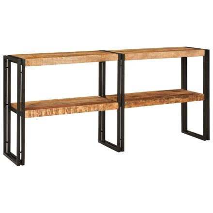 vidaXL Konzolasztal 160x33x75 cm Tömör Durva Fa Mangó