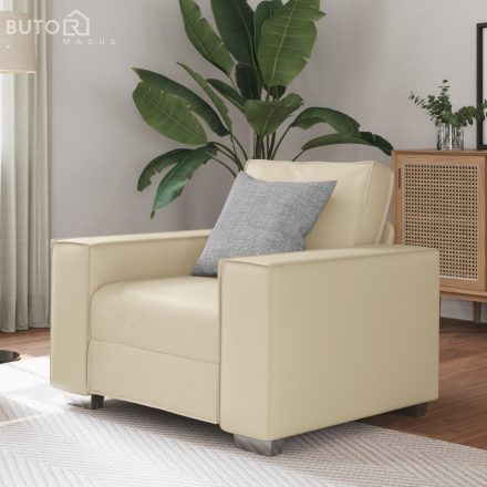 vidaXL Krémszínű Fotel 59 cm Műbőrből